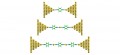 Chains of 1,4-benzenediisocyanate are formed between nanometer-thin gold tips, alternating with individual gold atoms.